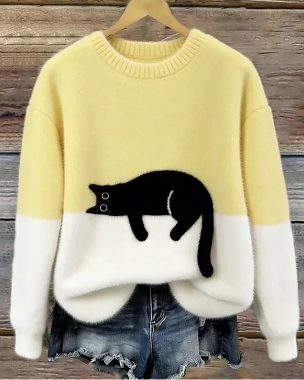 Luna - Dames Trui met Kattenmotief