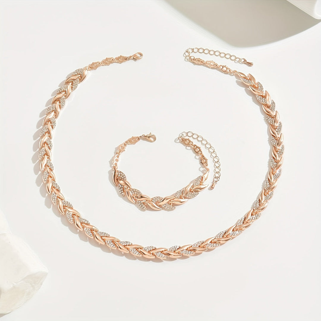 Elegante Glazen Rhinestone Visstaart Set