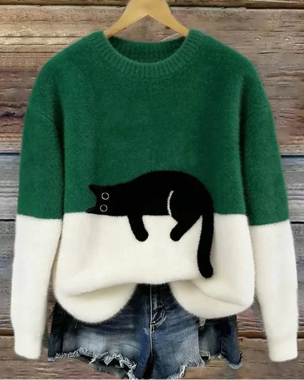 Luna - Dames Trui met Kattenmotief