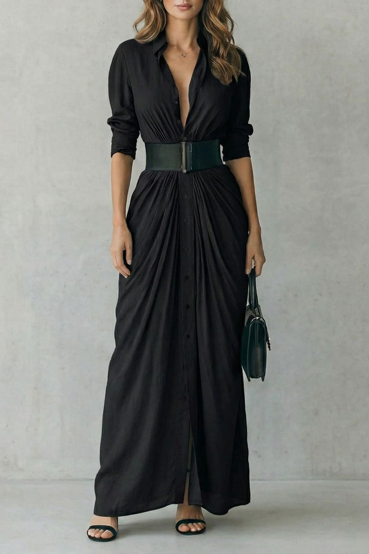 Solenzia | Geknoopte Draped Maxi Jurk