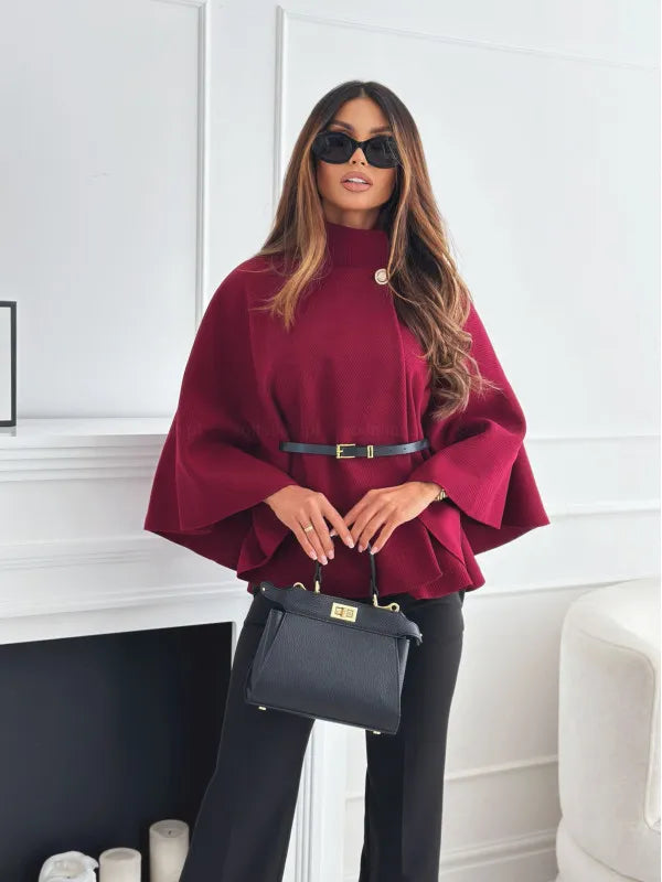 Dames Poncho – Moderne Oversized Stijl, Katoen