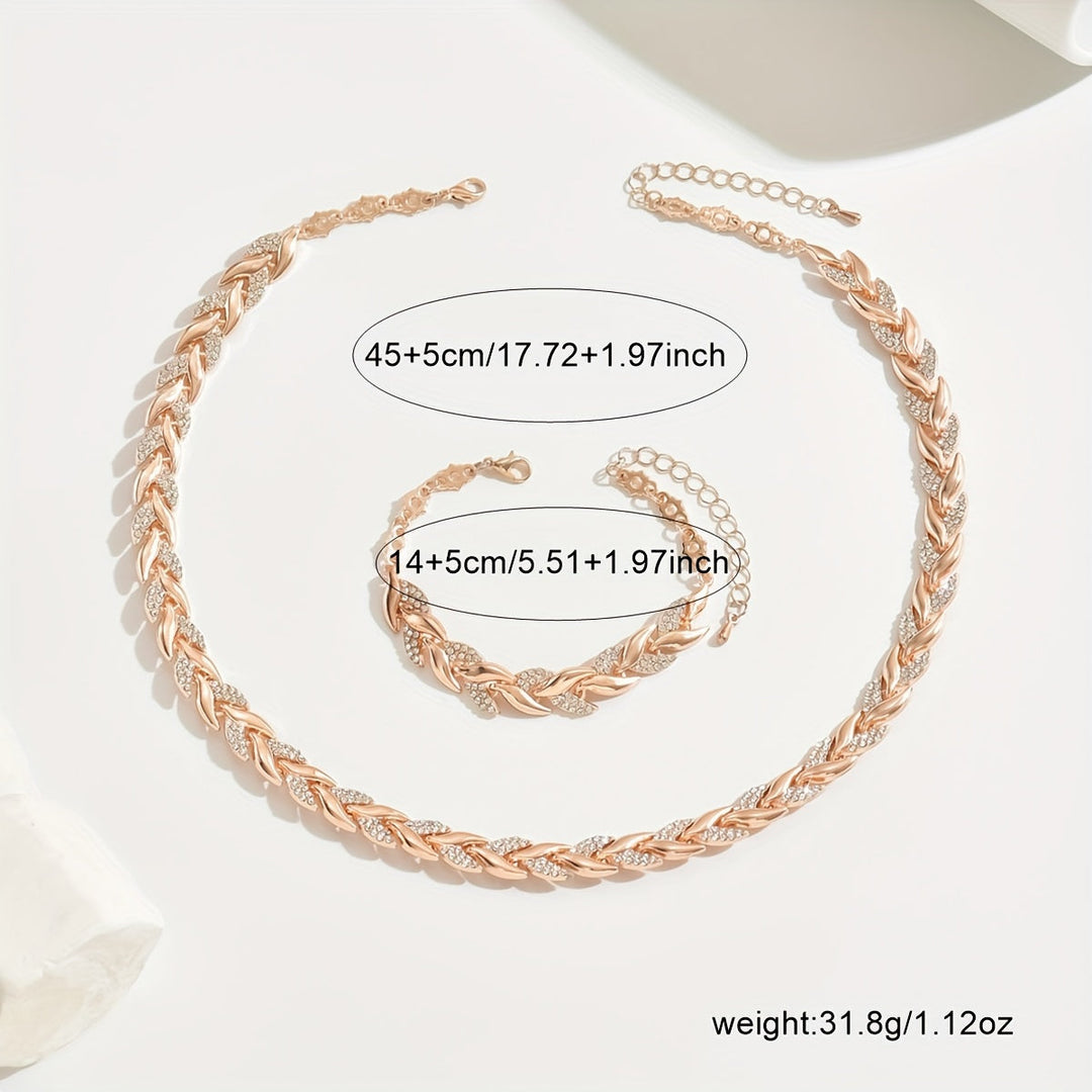Elegante Glazen Rhinestone Visstaart Set