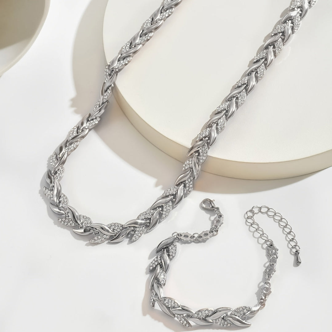 Elegante Glazen Rhinestone Visstaart Set