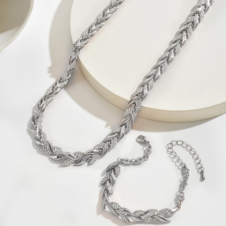 Elegante Glazen Rhinestone Visstaart Set