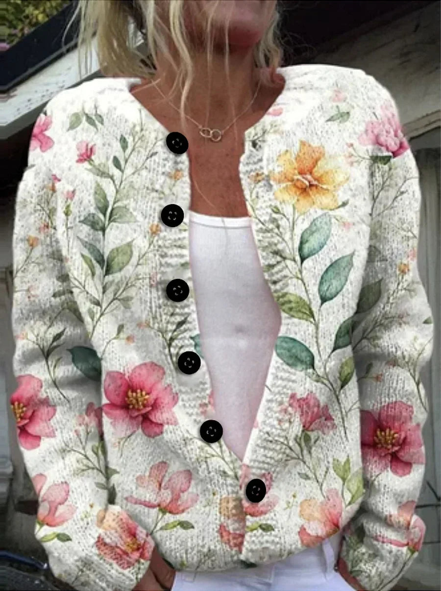 Shane™ - Bloemen Cardigan met Knopen