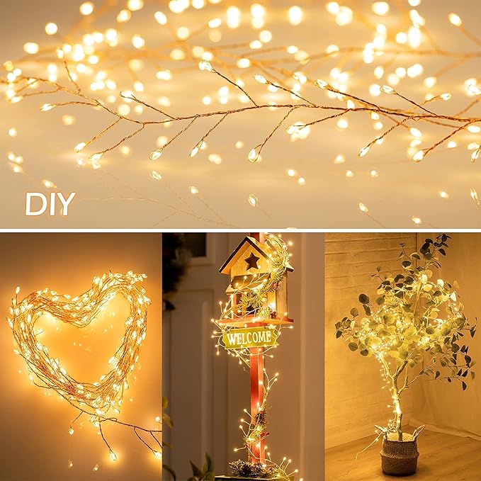 🎄 Vroeg kerstaanbod – 70% korting 🎁 Lichtjesketting in de vorm van vuurwerk van koperdraad