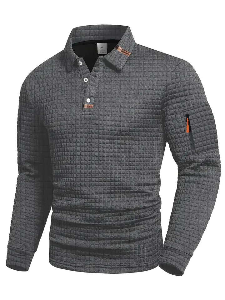 NordicWeave™ Lange mouw Polo voor heren – warm, stijlvol en comfortabel