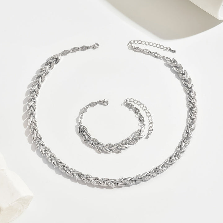 Elegante Glazen Rhinestone Visstaart Set