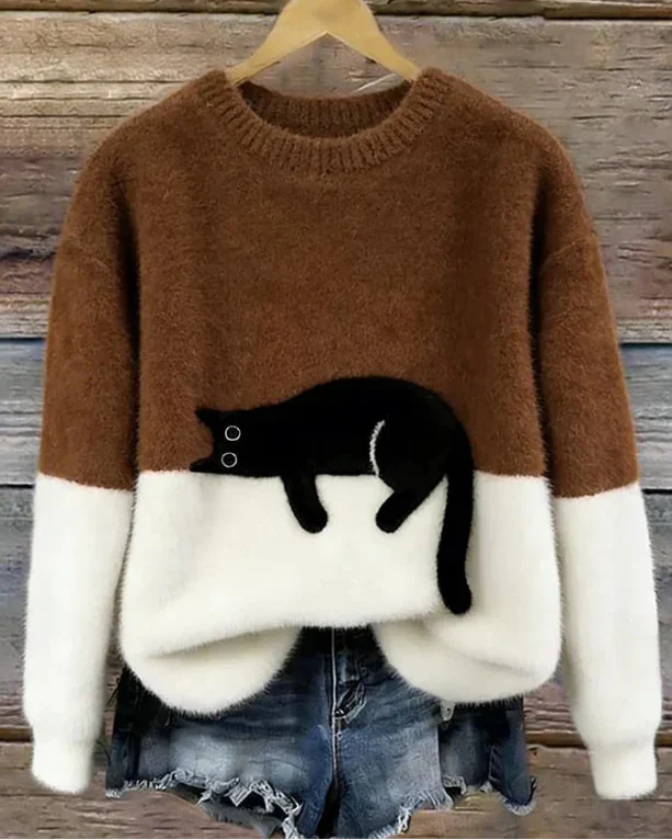 Luna - Dames Trui met Kattenmotief