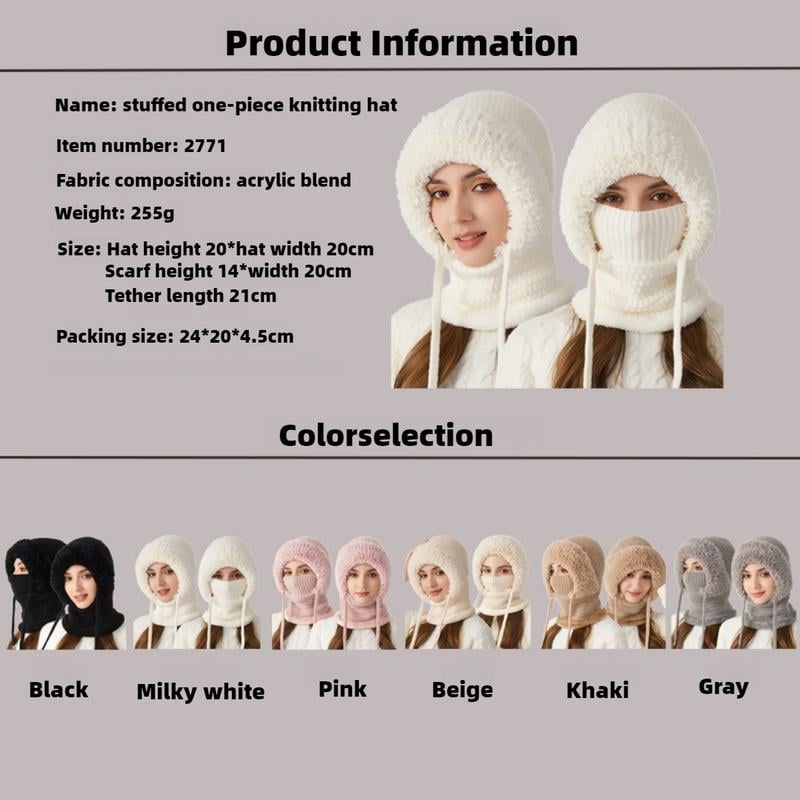3-in-1 Beanie Hoed Voor Vrouwen