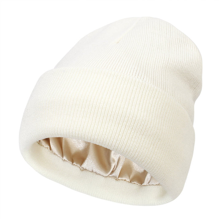 Satin-Lined Luxe Beanie – Winterwarmte, Haarvriendelijke Elegant