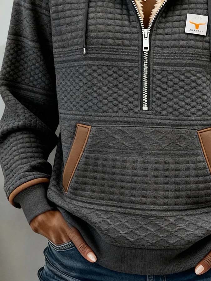 Luxe dames sweatshirt met print en rits