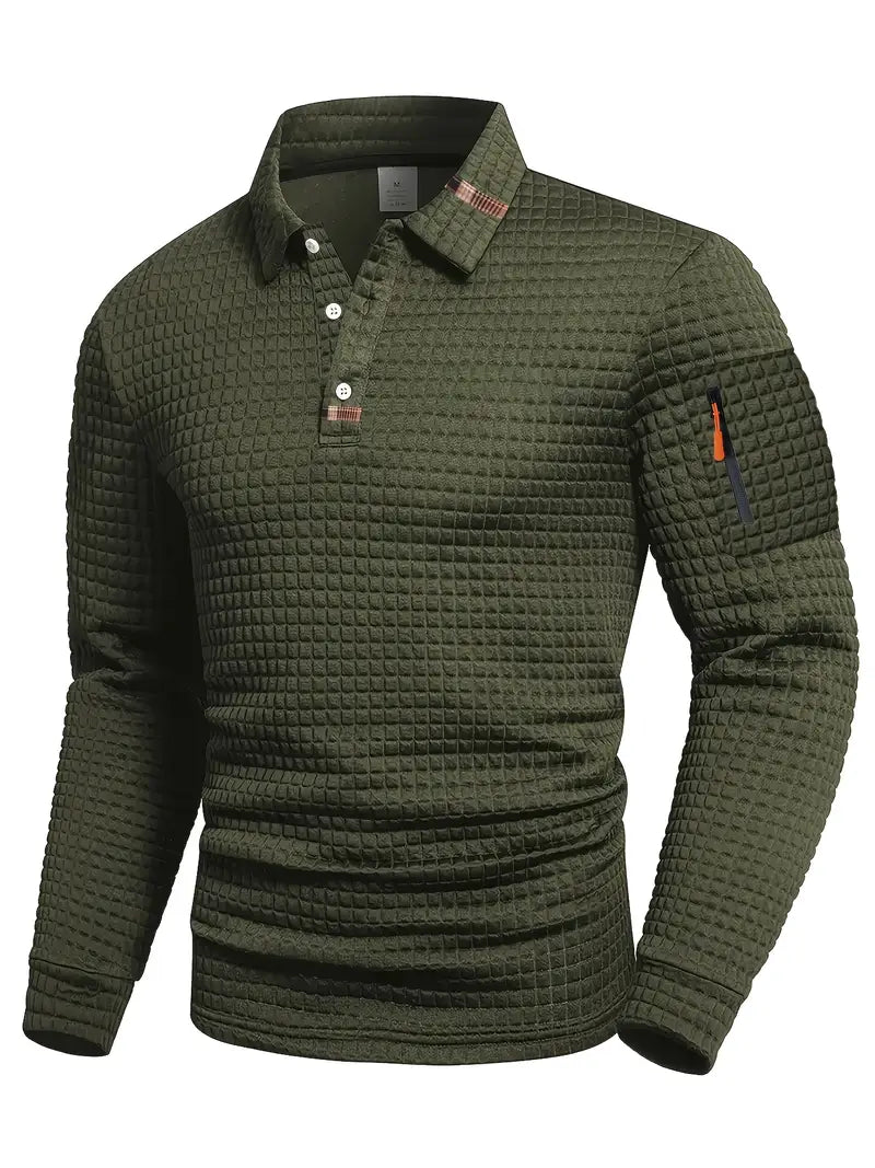 NordicWeave™ Lange mouw Polo voor heren – warm, stijlvol en comfortabel