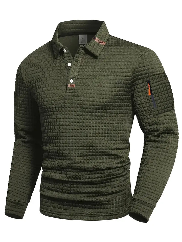 NordicWeave™ Lange mouw Polo voor heren – warm, stijlvol en comfortabel