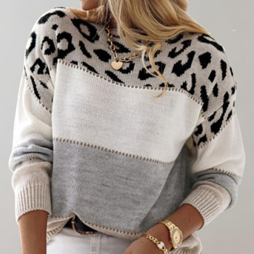 Diane | Luipaard Accent Brei Sweater
