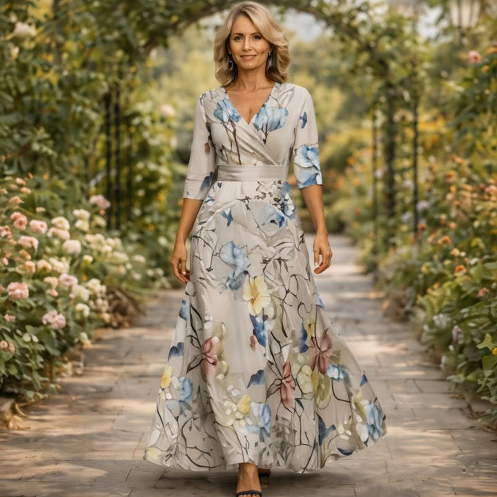 Lillian | Wikkel-Stijl Vloeiende Maxi-jurk