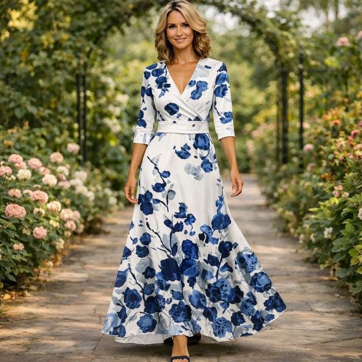 Lillian | Wikkel-Stijl Vloeiende Maxi-jurk