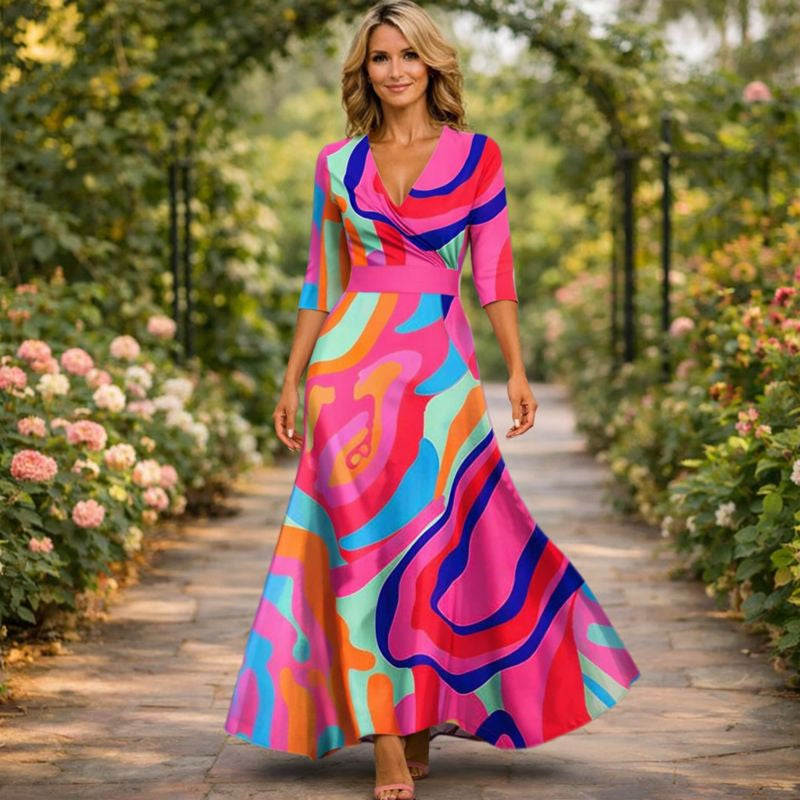 Lillian | Wikkel-Stijl Vloeiende Maxi Jurk