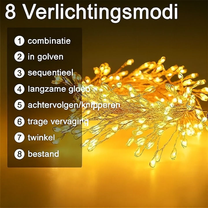 🎄 Vroeg kerstaanbod – 70% korting 🎁 Lichtjesketting in de vorm van vuurwerk van koperdraad