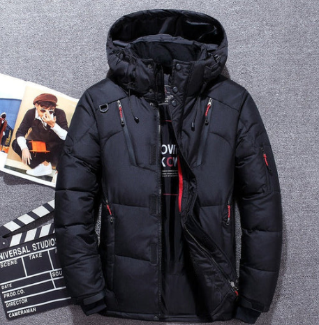 Heren Parka Ski Jas voor Winter met Capuchon en Extra Ritsen