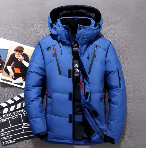 Heren Parka Ski Jas voor Winter met Capuchon en Extra Ritsen