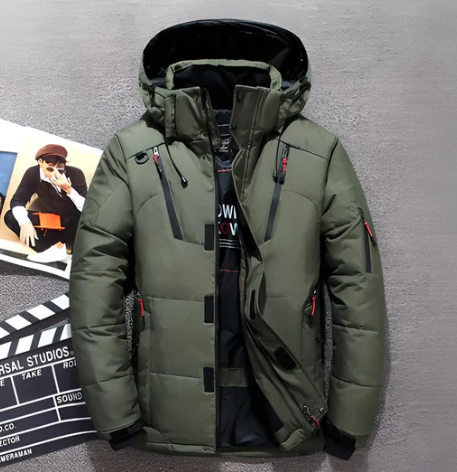Heren Parka Ski Jas voor Winter met Capuchon en Extra Ritsen