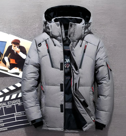 Heren Parka Ski Jas voor Winter met Capuchon en Extra Ritsen
