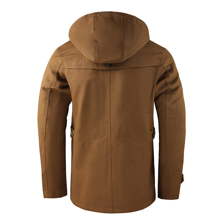 Heren Winterjas met Moderne Pasvorm en Praktische Details