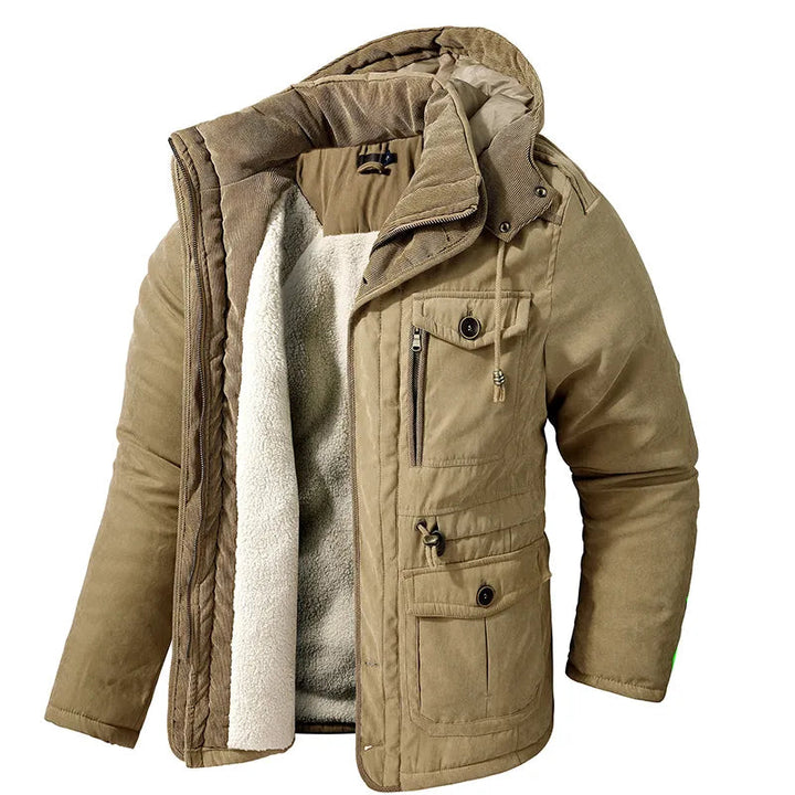 Heren Winterjas met Capuchon Militaire Look