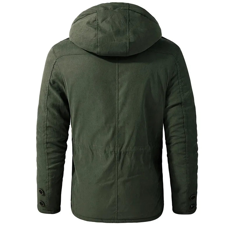 Heren Winterjas met Capuchon Militaire Look