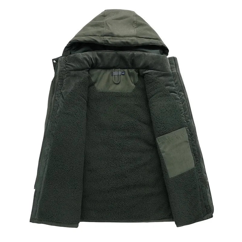 Heren Winterjas met Capuchon Militaire Look
