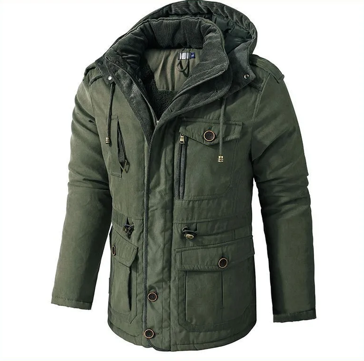 Heren Winterjas met Capuchon Militaire Look