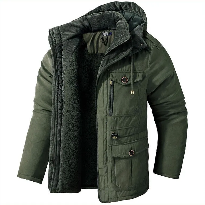 Heren Winterjas met Capuchon Militaire Look