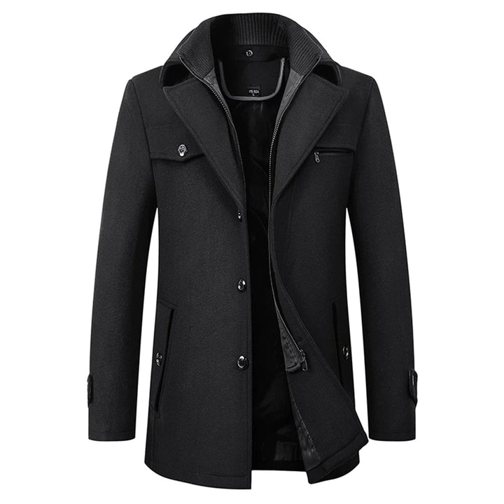 Heren Luxe Trenchcoat met Rits en Knopen