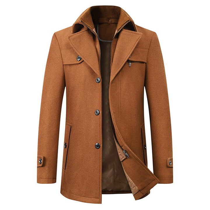 Heren Luxe Trenchcoat met Rits en Knopen