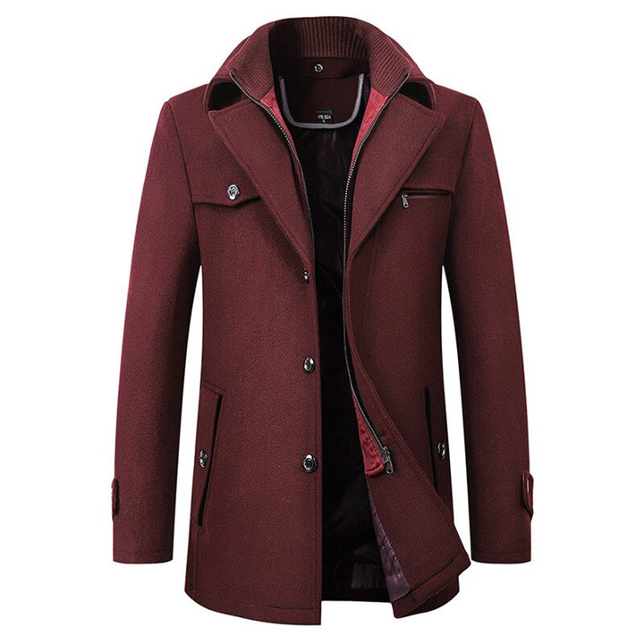 Heren Luxe Trenchcoat met Rits en Knopen