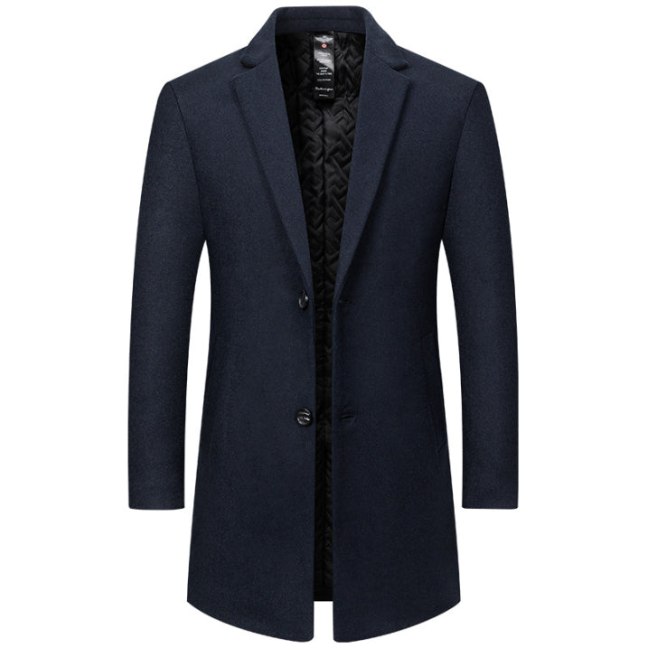 Heren Lange Trenchcoat Winterjas Elegante Pasvorm