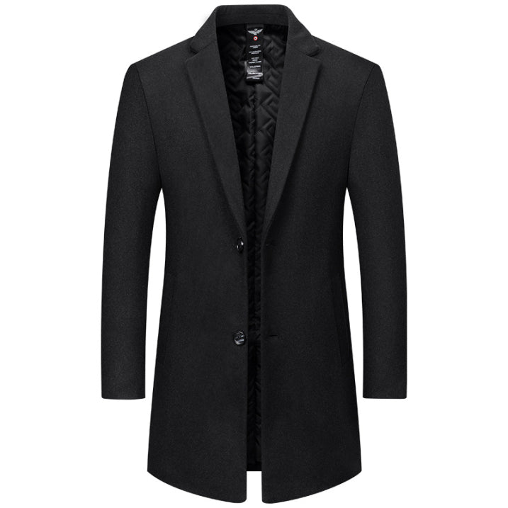 Heren Lange Trenchcoat Winterjas Elegante Pasvorm