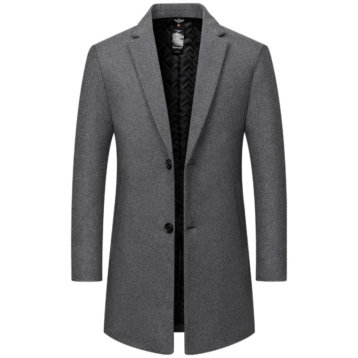 Heren Lange Trenchcoat Winterjas Elegante Pasvorm