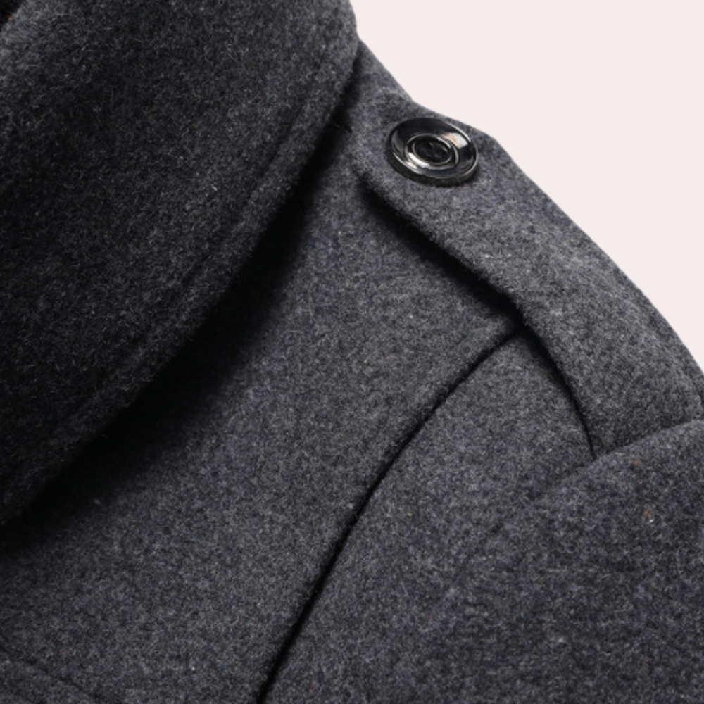 Heren Trenchcoat met Thermische Voering en Winddichte Kraag