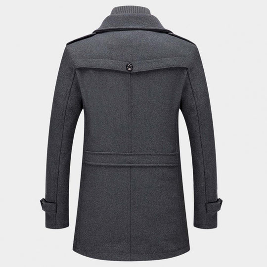 Heren Trenchcoat met Thermische Voering en Winddichte Kraag