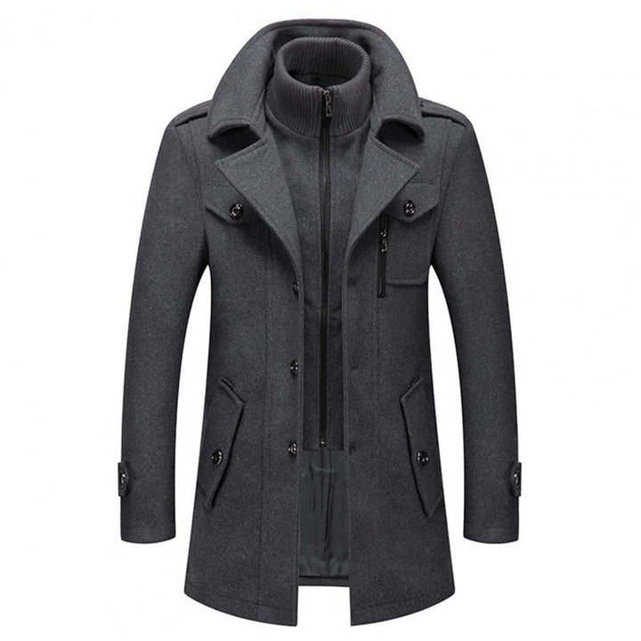 Heren Trenchcoat met Thermische Voering en Winddichte Kraag