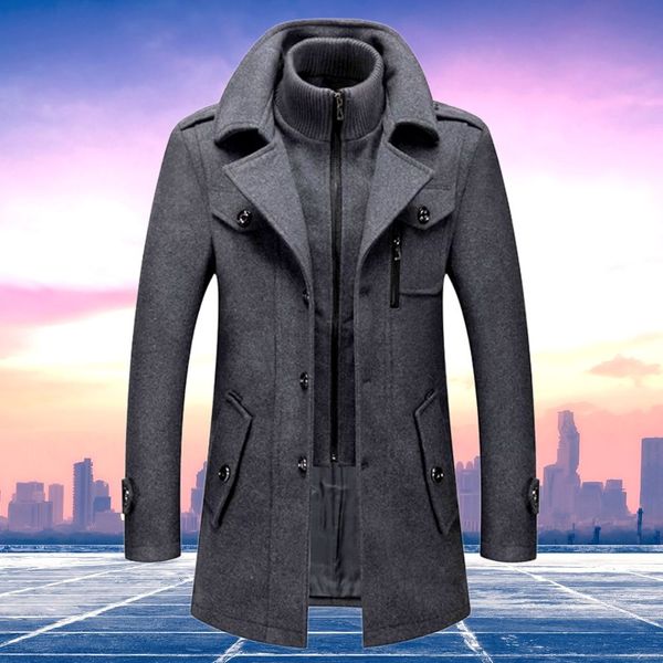 Heren Trenchcoat met Thermische Voering en Winddichte Kraag