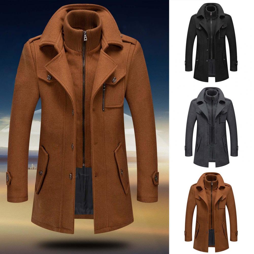 Heren Trenchcoat met Thermische Voering en Winddichte Kraag