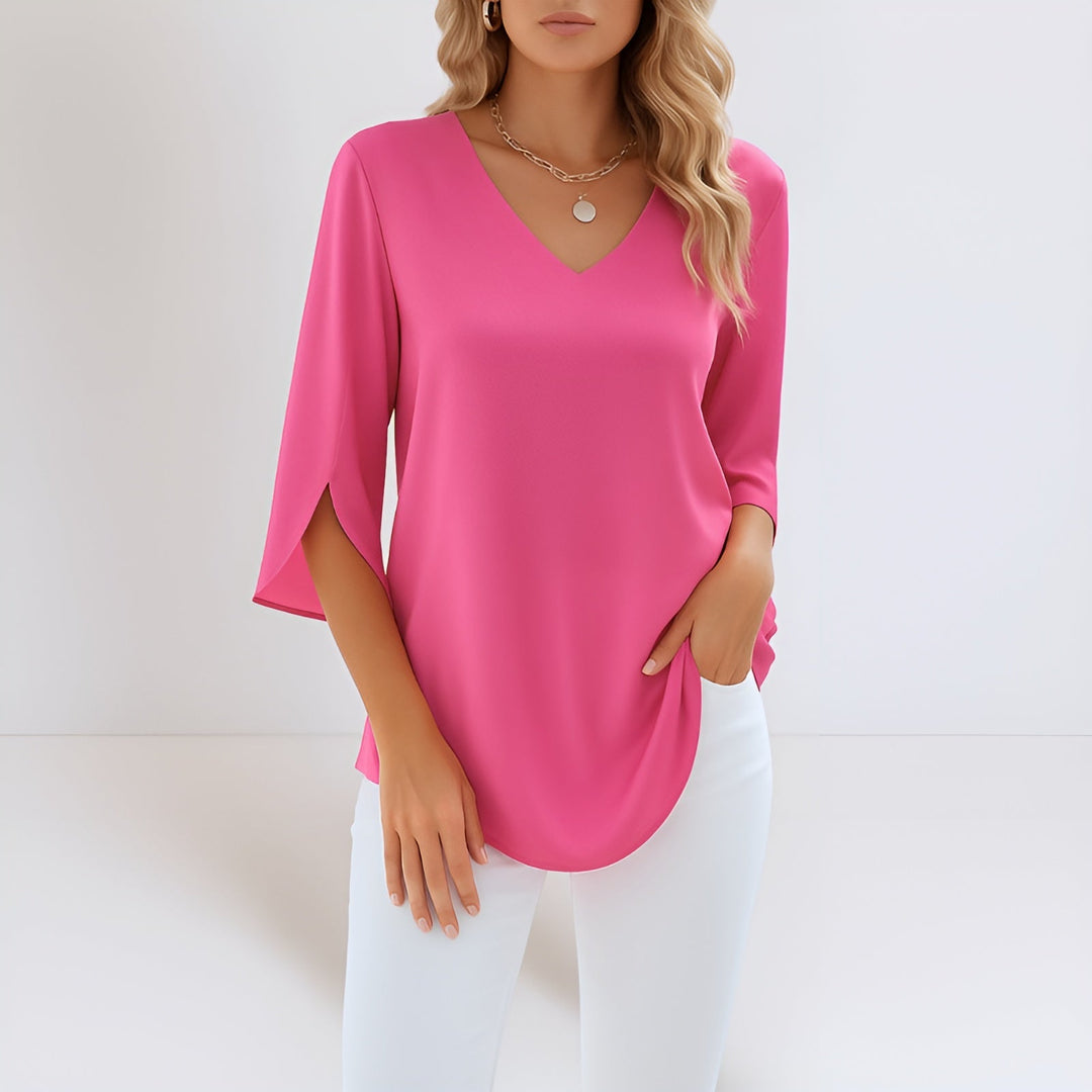 NOELLE™ | ZOMERBLOUSE MET SPLIT-MOUW – LUCHTIG EN CHIC