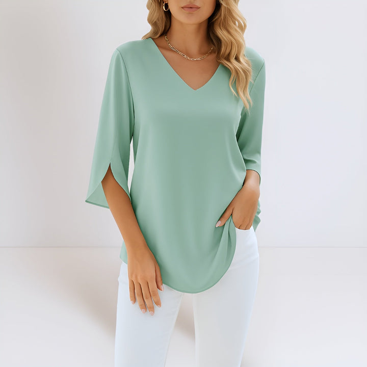 NOELLE™ | ZOMERBLOUSE MET SPLIT-MOUW – LUCHTIG EN CHIC