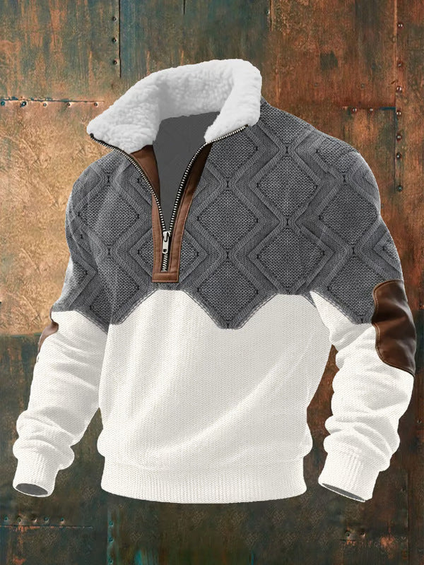 Ettiene | Fleece coltrui met rits en hoge kraag