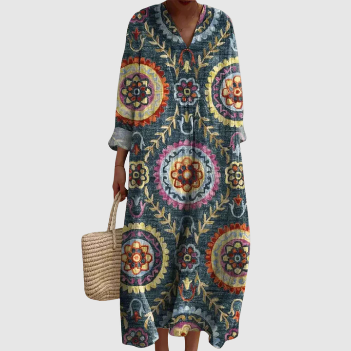 Ava | Geometrische Midi-jurk