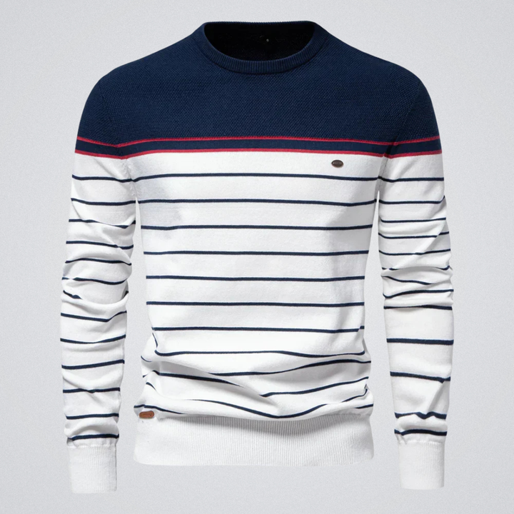 Adrien – Gestreepte marine trui