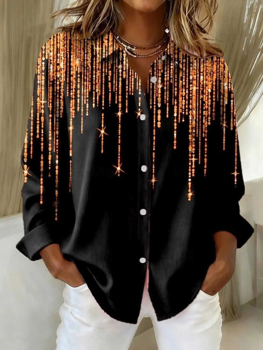 Geruite Damesblouse met Lange Mouwen